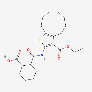 2-{[3-(ethoxycarbonyl)-5,6,7,8,9,10-hexahydro-4H-cyclonona[b]thiophen-2-yl]carbamoyl}cyclohexanecarboxylic acid