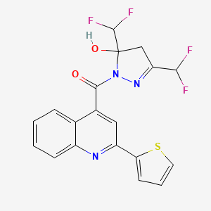 [3,5-bis(difluoromethyl)-5-hydroxy-4,5-dihydro-1H-pyrazol-1-yl][2-(thiophen-2-yl)quinolin-4-yl]methanone