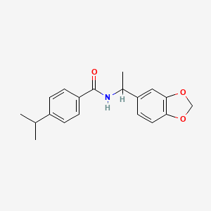 molecular formula C19H21NO3 B4276157 N-[1-(1,3-benzodioxol-5-yl)ethyl]-4-(propan-2-yl)benzamide 