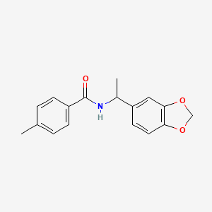 molecular formula C17H17NO3 B4276165 N-[1-(1,3-benzodioxol-5-yl)ethyl]-4-methylbenzamide 