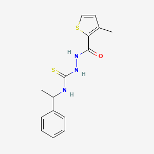 2-[(3-methylthiophen-2-yl)carbonyl]-N-(1-phenylethyl)hydrazinecarbothioamide