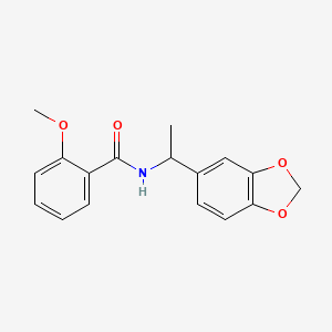 molecular formula C17H17NO4 B4276199 N-[1-(1,3-benzodioxol-5-yl)ethyl]-2-methoxybenzamide 