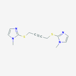 molecular formula C12H14N4S2 B427620 1-methyl-2-({4-[(1-methyl-1H-imidazol-2-yl)sulfanyl]-2-butynyl}sulfanyl)-1H-imidazole 