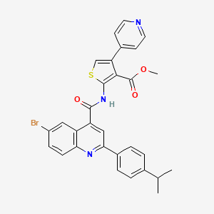 molecular formula C30H24BrN3O3S B4276206 methyl 2-({[6-bromo-2-(4-isopropylphenyl)-4-quinolinyl]carbonyl}amino)-4-(4-pyridinyl)-3-thiophenecarboxylate 