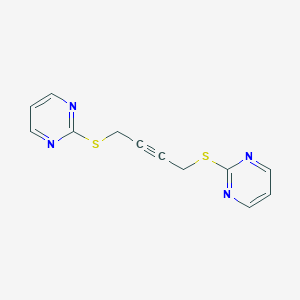 molecular formula C12H10N4S2 B427621 2-{[4-(2-Pyrimidinylsulfanyl)-2-butynyl]sulfanyl}pyrimidine 