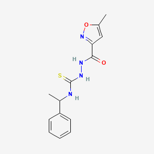 2-[(5-methyl-1,2-oxazol-3-yl)carbonyl]-N-(1-phenylethyl)hydrazinecarbothioamide