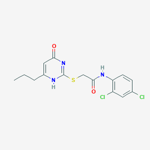 molecular formula C15H15Cl2N3O2S B427622 N-(2,4-dichlorophenyl)-2-[(4-hydroxy-6-propylpyrimidin-2-yl)sulfanyl]acetamide CAS No. 351163-82-1