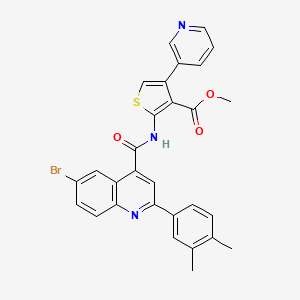 molecular formula C29H22BrN3O3S B4276224 methyl 2-({[6-bromo-2-(3,4-dimethylphenyl)-4-quinolinyl]carbonyl}amino)-4-(3-pyridinyl)-3-thiophenecarboxylate 