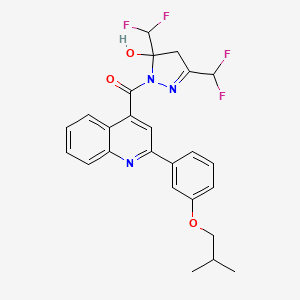 3,5-bis(difluoromethyl)-1-{[2-(3-isobutoxyphenyl)-4-quinolinyl]carbonyl}-4,5-dihydro-1H-pyrazol-5-ol