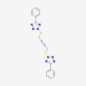 molecular formula C18H14N8S2 B427625 5-phenyl-2-({4-[(5-phenyl-2H-tetraazol-2-yl)sulfanyl]-2-butynyl}sulfanyl)-2H-tetraazole 