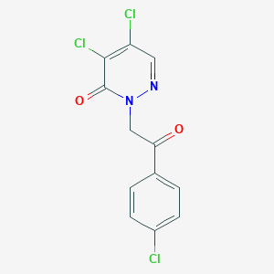 molecular formula C12H7Cl3N2O2 B427627 4,5-dichloro-2-[2-(4-chlorophenyl)-2-oxoethyl]-3(2H)-pyridazinone CAS No. 303987-71-5