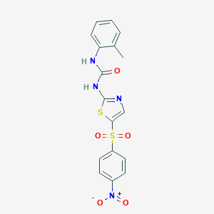 N-[5-({4-nitrophenyl}sulfonyl)-1,3-thiazol-2-yl]-N'-(2-methylphenyl)urea
