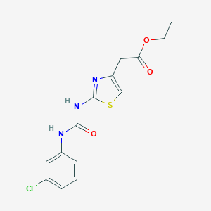 molecular formula C14H14ClN3O3S B427629 Ethyl (2-{[(3-chloroanilino)carbonyl]amino}-1,3-thiazol-4-yl)acetate 