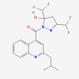 [3,5-bis(difluoromethyl)-5-hydroxy-4,5-dihydro-1H-pyrazol-1-yl][2-(2-methylpropyl)quinolin-4-yl]methanone