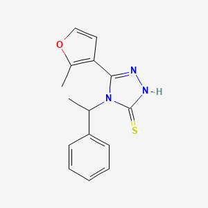 molecular formula C15H15N3OS B4276309 5-(2-methylfuran-3-yl)-4-(1-phenylethyl)-4H-1,2,4-triazole-3-thiol 