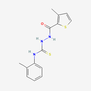 molecular formula C14H15N3OS2 B4276310 N-(2-methylphenyl)-2-[(3-methyl-2-thienyl)carbonyl]hydrazinecarbothioamide 