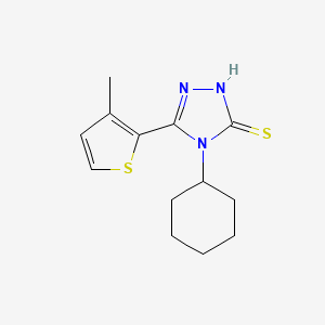 molecular formula C13H17N3S2 B4276321 4-cyclohexyl-5-(3-methyl-2-thienyl)-4H-1,2,4-triazole-3-thiol 