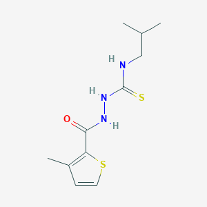 molecular formula C11H17N3OS2 B4276330 N-isobutyl-2-[(3-methyl-2-thienyl)carbonyl]hydrazinecarbothioamide 