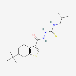 molecular formula C18H29N3OS2 B4276334 2-[(6-tert-butyl-4,5,6,7-tetrahydro-1-benzothiophen-3-yl)carbonyl]-N-(2-methylpropyl)hydrazinecarbothioamide 