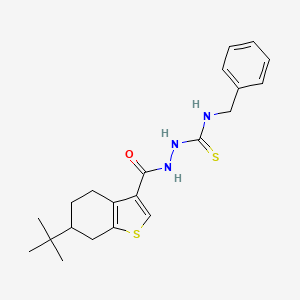 molecular formula C21H27N3OS2 B4276337 N-benzyl-2-[(6-tert-butyl-4,5,6,7-tetrahydro-1-benzothiophen-3-yl)carbonyl]hydrazinecarbothioamide 