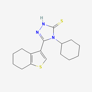 molecular formula C16H21N3S2 B4276350 4-cyclohexyl-5-(4,5,6,7-tetrahydro-1-benzothien-3-yl)-4H-1,2,4-triazole-3-thiol 