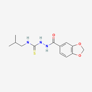 molecular formula C13H17N3O3S B4276367 2-(1,3-benzodioxol-5-ylcarbonyl)-N-isobutylhydrazinecarbothioamide 