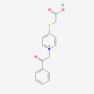 molecular formula C15H14NO3S+ B427638 4-[(Carboxymethyl)sulfanyl]-1-(2-oxo-2-phenylethyl)pyridinium 