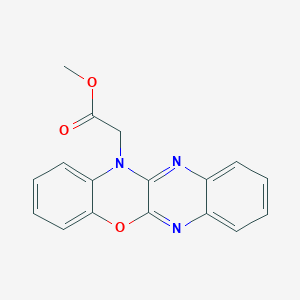 molecular formula C17H13N3O3 B427640 methyl 12H-quinoxalino[2,3-b][1,4]benzoxazin-12-ylacetate 