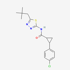 2-(4-chlorophenyl)-N-[5-(2,2-dimethylpropyl)-1,3,4-thiadiazol-2-yl]cyclopropanecarboxamide