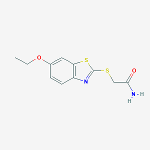molecular formula C11H12N2O2S2 B427645 2-(6-Ethoxy-benzothiazol-2-ylsulfanyl)-acetamide CAS No. 74537-47-6