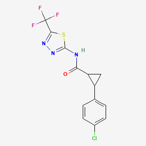 2-(4-chlorophenyl)-N-[5-(trifluoromethyl)-1,3,4-thiadiazol-2-yl]cyclopropanecarboxamide