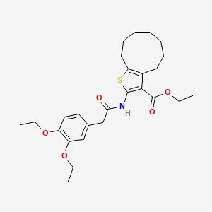 molecular formula C26H35NO5S B4276456 ethyl 2-{[(3,4-diethoxyphenyl)acetyl]amino}-5,6,7,8,9,10-hexahydro-4H-cyclonona[b]thiophene-3-carboxylate 