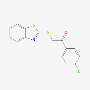 molecular formula C15H10ClNOS2 B427646 2-(1,3-Benzothiazol-2-ylsulfanyl)-1-(4-chlorophenyl)ethanone 