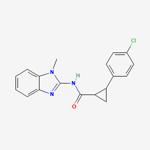 molecular formula C18H16ClN3O B4276462 2-(4-chlorophenyl)-N-(1-methyl-1H-benzimidazol-2-yl)cyclopropanecarboxamide 