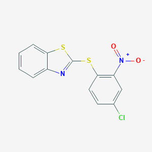molecular formula C13H7ClN2O2S2 B427647 2-(2-Nitro-4-chlorophenylthio)benzothiazole 