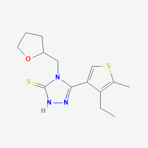 molecular formula C14H19N3OS2 B4276485 5-(4-ethyl-5-methylthiophen-3-yl)-4-(tetrahydrofuran-2-ylmethyl)-4H-1,2,4-triazole-3-thiol CAS No. 438228-14-9