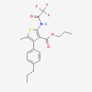 propyl 5-methyl-4-(4-propylphenyl)-2-[(trifluoroacetyl)amino]-3-thiophenecarboxylate