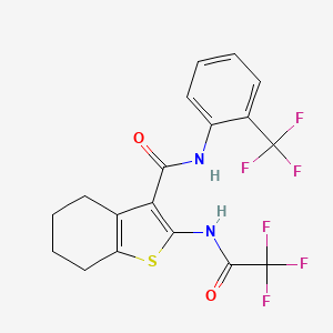 2-[(trifluoroacetyl)amino]-N-[2-(trifluoromethyl)phenyl]-4,5,6,7-tetrahydro-1-benzothiophene-3-carboxamide