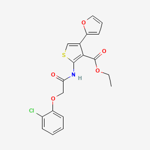 molecular formula C19H16ClNO5S B4276529 ethyl 2-{[(2-chlorophenoxy)acetyl]amino}-4-(2-furyl)-3-thiophenecarboxylate 