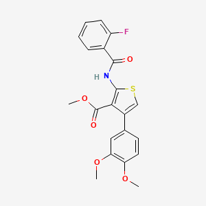 molecular formula C21H18FNO5S B4276535 Methyl 4-(3,4-dimethoxyphenyl)-2-(2-fluorobenzamido)thiophene-3-carboxylate 