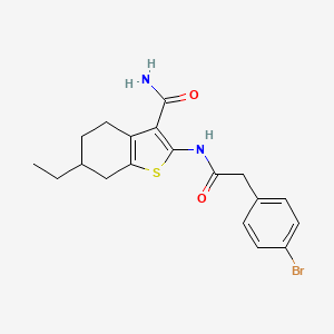 molecular formula C19H21BrN2O2S B4276551 2-{[(4-bromophenyl)acetyl]amino}-6-ethyl-4,5,6,7-tetrahydro-1-benzothiophene-3-carboxamide 