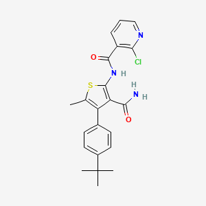 molecular formula C22H22ClN3O2S B4276554 N-{3-(AMINOCARBONYL)-4-[4-(TERT-BUTYL)PHENYL]-5-METHYL-2-THIENYL}-2-CHLORONICOTINAMIDE 