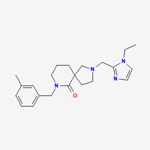 molecular formula C22H30N4O B4276589 2-[(1-ethyl-1H-imidazol-2-yl)methyl]-7-(3-methylbenzyl)-2,7-diazaspiro[4.5]decan-6-one 