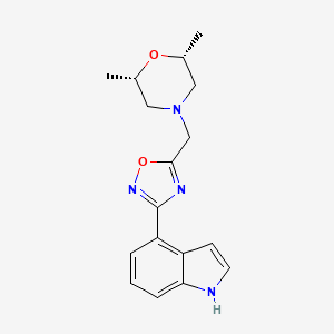 (2R,6S)-4-[[3-(1H-indol-4-yl)-1,2,4-oxadiazol-5-yl]methyl]-2,6-dimethylmorpholine