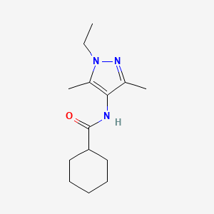 molecular formula C14H23N3O B4276616 n~1~-(1-ethyl-3,5-dimethyl-1h-pyrazol-4-yl)-1-cyclohexanecarboxamide 