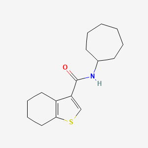 molecular formula C16H23NOS B4276624 N-cycloheptyl-4,5,6,7-tetrahydro-1-benzothiophene-3-carboxamide 