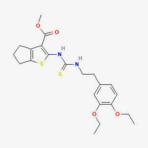 molecular formula C22H28N2O4S2 B4276647 methyl 2-({[2-(3,4-diethoxyphenyl)ethyl]carbamothioyl}amino)-5,6-dihydro-4H-cyclopenta[b]thiophene-3-carboxylate CAS No. 725688-08-4