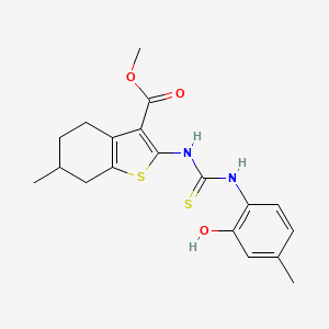 molecular formula C19H22N2O3S2 B4276653 methyl 2-({[(2-hydroxy-4-methylphenyl)amino]carbonothioyl}amino)-6-methyl-4,5,6,7-tetrahydro-1-benzothiophene-3-carboxylate 