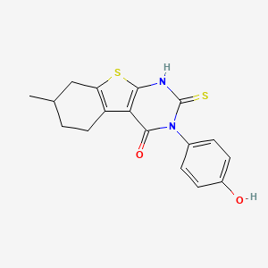 molecular formula C17H16N2O2S2 B4276660 3-(4-hydroxyphenyl)-7-methyl-2-sulfanyl-5,6,7,8-tetrahydro[1]benzothieno[2,3-d]pyrimidin-4(3H)-one 