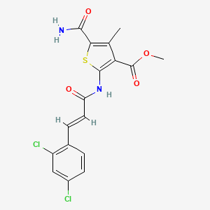 molecular formula C17H14Cl2N2O4S B4276699 methyl 5-(aminocarbonyl)-2-{[3-(2,4-dichlorophenyl)acryloyl]amino}-4-methyl-3-thiophenecarboxylate 